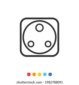 Socket outlet linear icon, Vector.