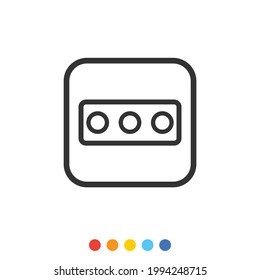 Socket outlet linear icon, Vector.