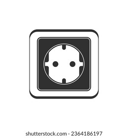 Socket Outlet Plug In Icon.  Socket sign isolated on white background. Rosette symbol in flat style. EPS10.