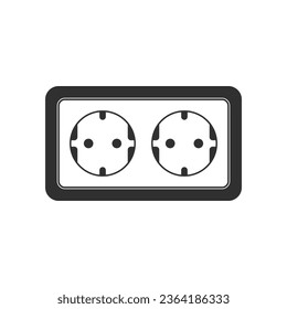 Socket Outlet Plug In Icon.  Socket sign isolated on white background. Rosette symbol in flat style. EPS10.