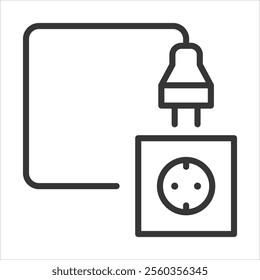 Socket Outline Icon Vector Illustration