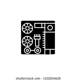 Socket panel black icon concept. Socket panel flat  vector symbol, sign, illustration.