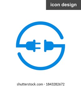 Socket plug connection vector icon