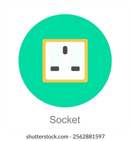 Socket and plug icon concept