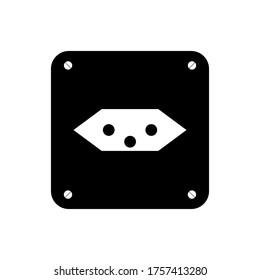 Socket plug icon isolated vector, outline vector