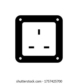 Socket plug icon isolated vector, outline vector