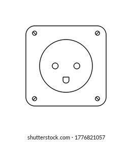 Socket plug icon isolated vector, outline vector