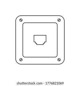 Socket plug icon isolated vector, outline vector