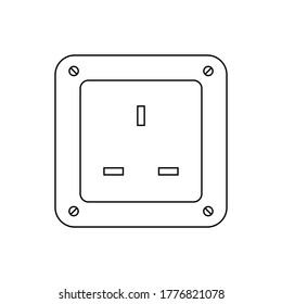 Socket plug icon isolated vector, outline vector