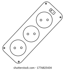 Socket plug icon isolated vector, outline vector