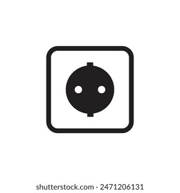 socket plug icon isolated vector, outline vector for apps and website