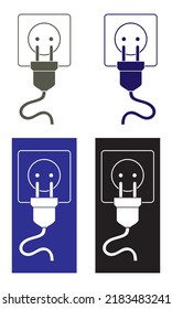 Socket And Plug Icon Vector Illustration
