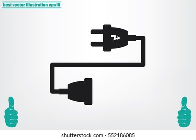 socket plug icon vector illustration EPS 10
