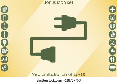 socket plug icon vector illustration EPS 10
