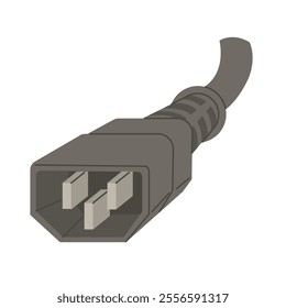 Socket plug. Power cord for uninterruptible power supply or any other equipment connected to the mains. Wired technologies. Electrical goods and adapters. Vector illustration 