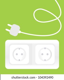 Socket and plug vector ecology background