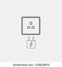 socket and plug vector icon electricity