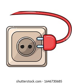 Socket of plug vector icon.Cartoon vector icon isolated on white background socket of plug.