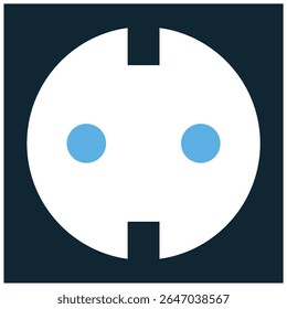 Socket power plug icon vector, representing electrical connection and power supply. Ideal for electronics, home appliances, energy solutions, and charging devices.