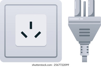 Socket and power plug vector illustration