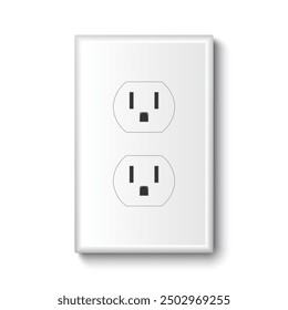 Socket power type electric plug switch, vector illustration