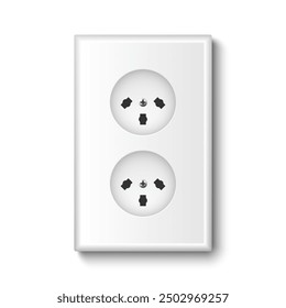 Socket power type electric plug switch, vector illustration