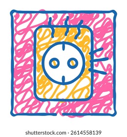 socket repair doodle icon sketch vector. socket repair sign. isolated symbol illustration