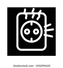socket repair glyph icon vector. socket repair sign. isolated contour symbol black illustration