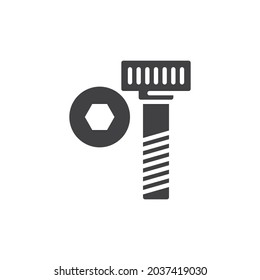 Socket screw vector icon. filled flat sign for mobile concept and web design. Socket head bolt glyph icon. Symbol, logo illustration. Vector graphics