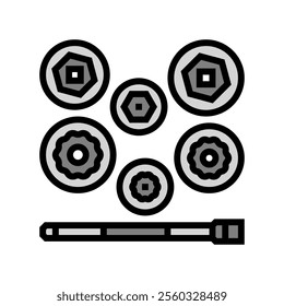 socket set car repair tool color icon vector. socket set car repair tool sign. isolated symbol illustration