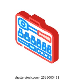 socket set car repair tool isometric icon vector. socket set car repair tool sign. isolated symbol illustration