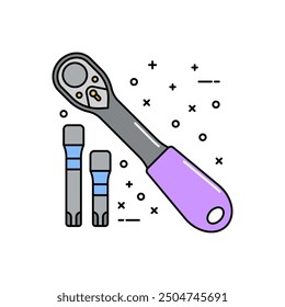 Socket Set Fill Color Icon, Vector illustration