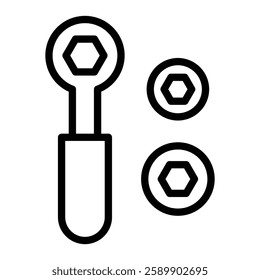 Socket Set Vector Line Icon Design For Personal And Commercial Use