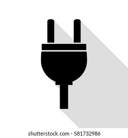 Socket sign illustration. Black icon with flat style shadow path.