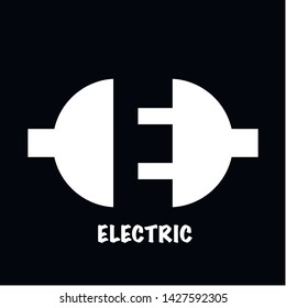 Socket sign illustration. Red, green and blue unfocused contour icon at black background. Illustration.