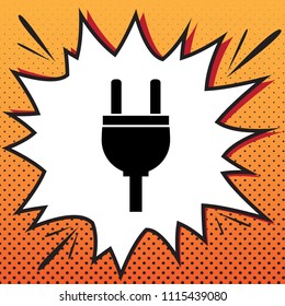 Socket sign illustration. Vector. Comics style icon on pop-art background.