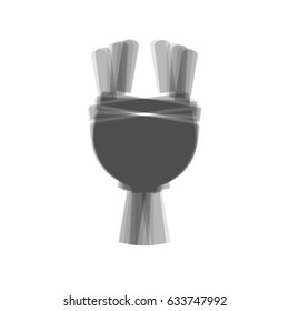 Socket sign illustration. Vector. Gray icon shaked at white background.