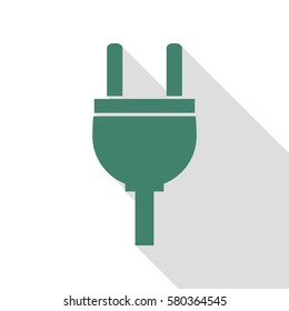 Socket sign illustration. Veridian icon with flat style shadow path.