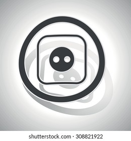 Socket sign sticker, curved, with outlining and shadow