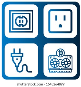 socket simple icons set. Contains such icons as Socket, Plug, Vga, can be used for web, mobile and logo