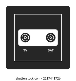 Socket of switch vector icon.Black vector icon isolated on white background socket of switch.