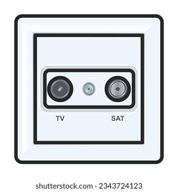 Socket of switch vector icon.Color vector icon isolated on white background socket of switch.