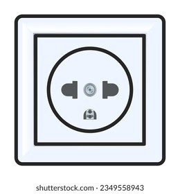 Socket of switch vector icon.Color vector icon isolated on white background socket of switch.