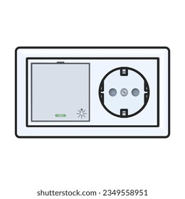 Socket of switch vector icon.Color vector icon isolated on white background socket of switch.