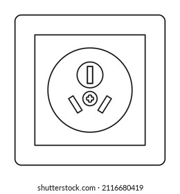 Socket of switch vector icon.Outline vector icon isolated on white background socket of switch.