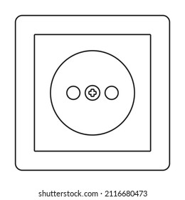 Socket of switch vector icon.Outline vector icon isolated on white background socket of switch.