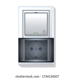 Socket of switch vector icon.Realistic vector icon isolated on white background socket of switch.