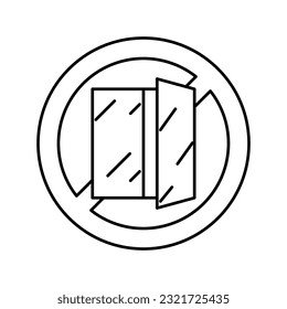 socket use prohibition kids line icon vector. socket use prohibition kids sign. isolated contour symbol black illustration