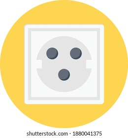 socket vector flat colour icon