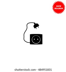 Socket vector icon isolated on white background.